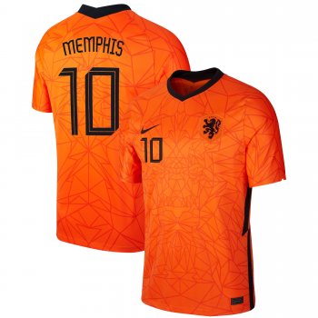 Netherlands National Team 2022 Qatar World Cup Memphis Depay #10 Orange Home Men Jersey