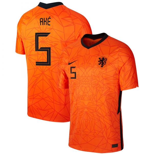 Netherlands National Team 2022 Qatar World Cup Nathan Ake #5 Orange Home Men Jersey