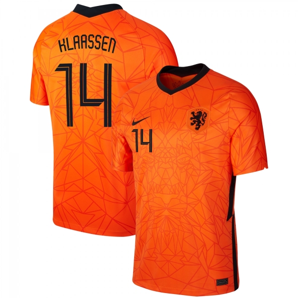 Netherlands National Team 2022 Qatar World Cup Davy Klaassen #14 Orange Home Men Jersey