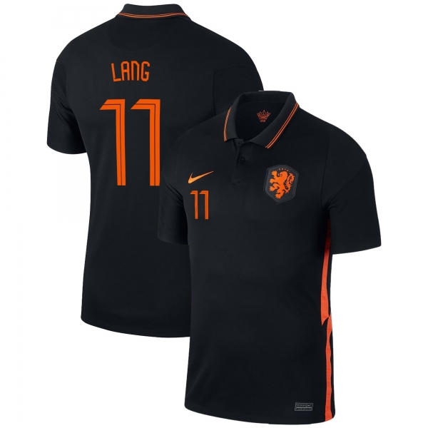 Netherlands National Team 2022 Qatar World Cup Noa Lang #11 Black Away Men Jersey