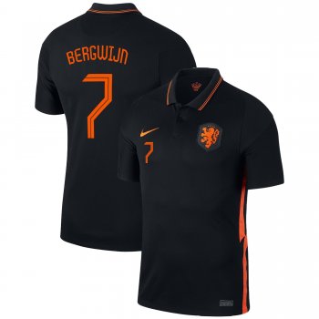 Netherlands National Team 2022 Qatar World Cup Steven Bergwijn #7 Black Away Men Jersey