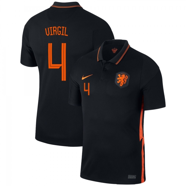 Netherlands National Team 2022 Qatar World Cup Virgil van Dijk #4 Black Away Men Jersey