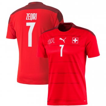 Switzerland National Team 2022 Qatar World Cup Andi Zeqiri #7 Red - Garnet Home Men Jersey