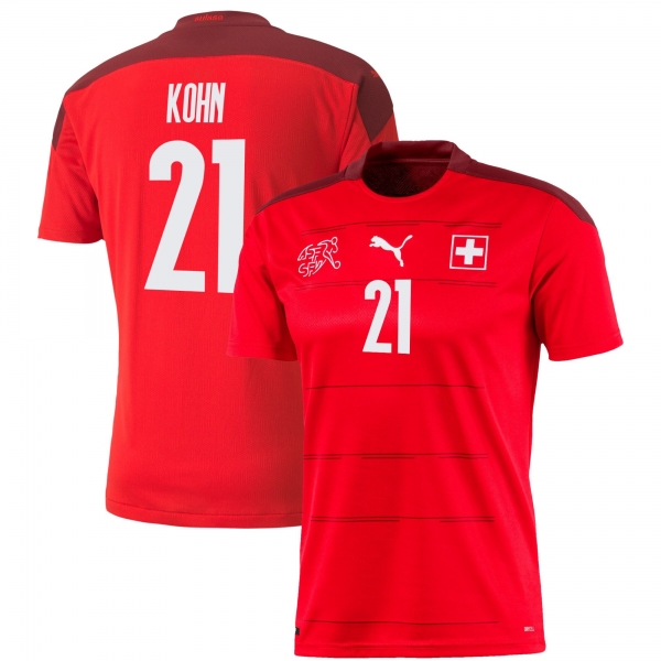 Switzerland National Team 2022 Qatar World Cup Philipp Kohn #21 Red - Garnet Home Men Jersey