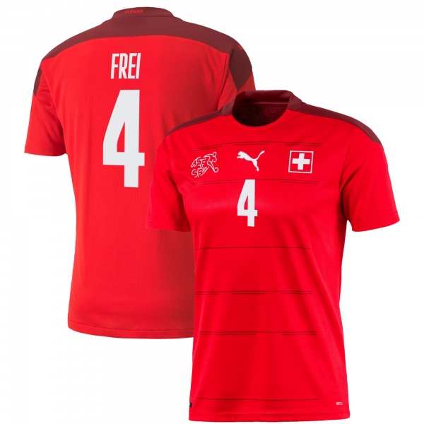 Switzerland National Team 2022 Qatar World Cup Fabian Frei #4 Red - Garnet Home Men Jersey