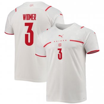 Switzerland National Team 2022 Qatar World Cup Silvan Widmer #3 White - Red Away Men Jersey