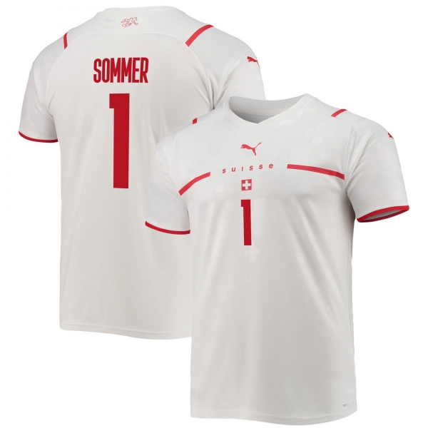 Switzerland National Team 2022 Qatar World Cup Yann Sommer #1 White - Red Away Men Jersey