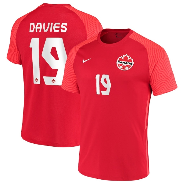 Canada National Team 2022 Qatar World Cup Alphonso Davies #19 Red Home Men Jersey