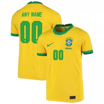 Brazil National Team 2022 Qatar World Cup Custom Gold Home Men Jersey