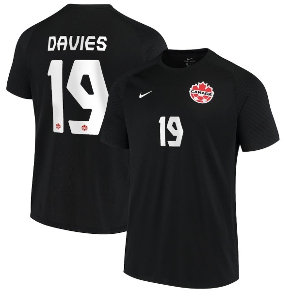 Canada National Team 2022 Qatar World Cup Alphonso Davies #19 Black Third Men Jersey