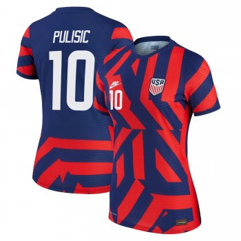 Women USA National Team 2022 Qatar World Cup Christian Pulisic #10 Blue Away Jersey