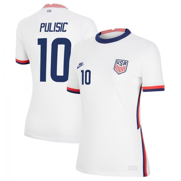 Women USA National Team 2022 Qatar World Cup Christian Pulisic #10 White Home Jersey