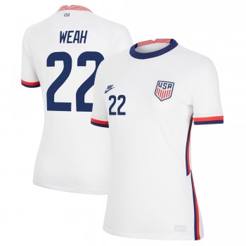 Women USA National Team 2022 Qatar World Cup Timothy Weah #22 White Home Jersey