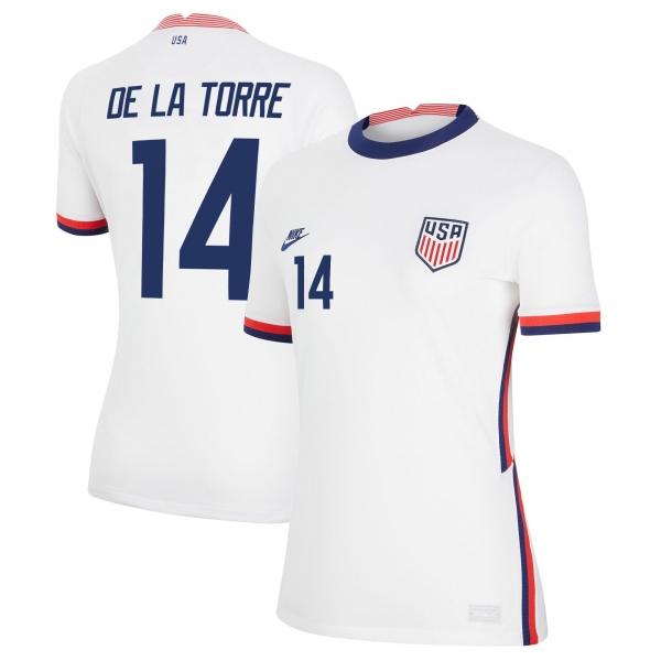 Women USA National Team 2022 Qatar World Cup Luca de la Torre #14 White Home Jersey