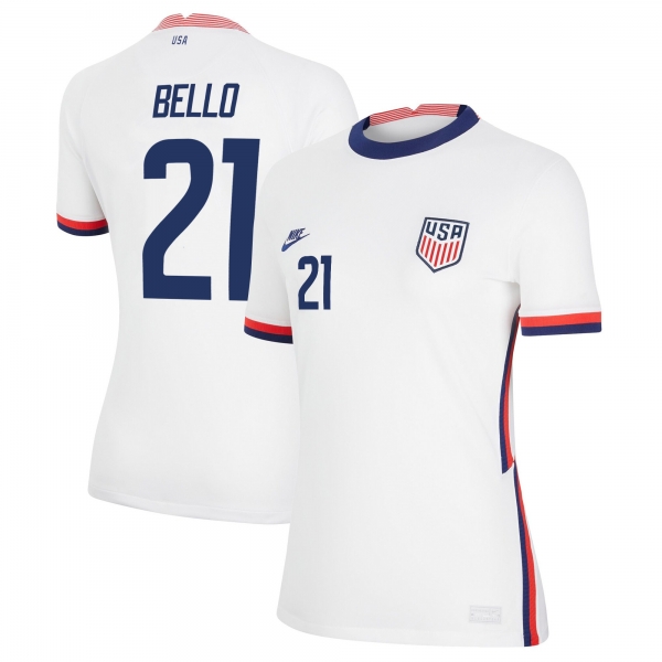 Women USA National Team 2022 Qatar World Cup George Bello #21 White Home Jersey