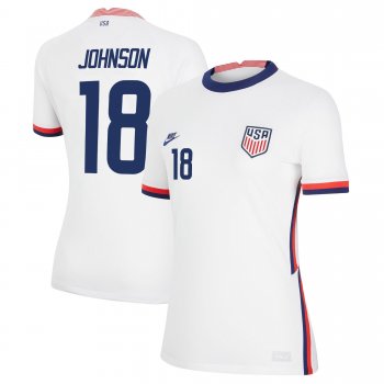 Women USA National Team 2022 Qatar World Cup Sean Johnson #18 White Home Jersey