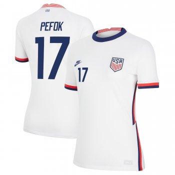 Women USA National Team 2022 Qatar World Cup Jordan Pefok #17 White Home Jersey