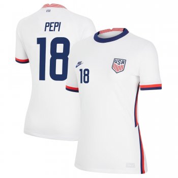 Women USA National Team 2022 Qatar World Cup Ricardo Pepi #18 White Home Jersey