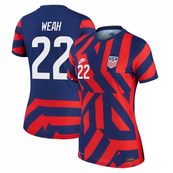 Women USA National Team 2022 Qatar World Cup Timothy Weah #22 Blue Away Jersey