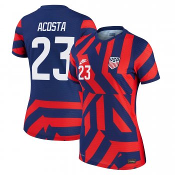 Women USA National Team 2022 Qatar World Cup Kellyn Acosta #23 Blue Away Jersey