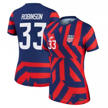 Women USA National Team 2022 Qatar World Cup Antonee Robinson #33 Blue Away Jersey