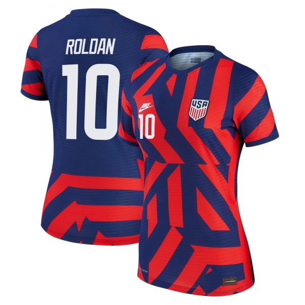 Women USA National Team 2022 Qatar World Cup Cristian Roldan #10 Blue Away Jersey