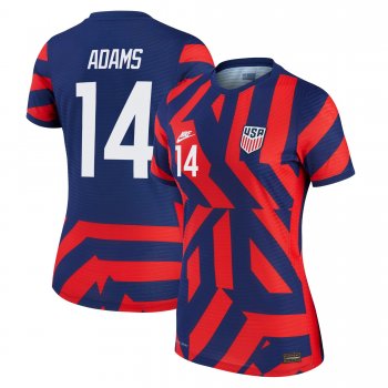 Women USA National Team 2022 Qatar World Cup Tyler Adams #14 Blue Away Jersey