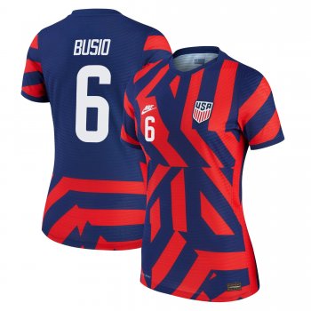 Women USA National Team 2022 Qatar World Cup Gianluca Busio #6 Blue Away Jersey