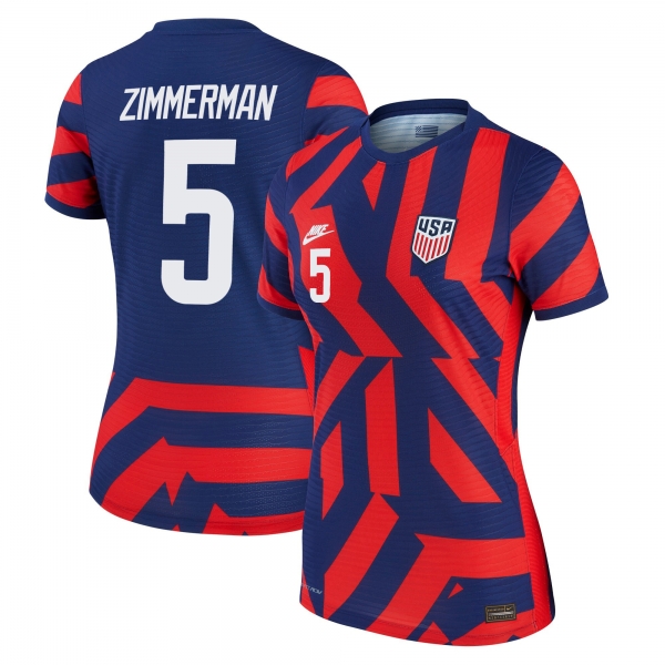 Women USA National Team 2022 Qatar World Cup Walker Zimmerman #5 Blue Away Jersey