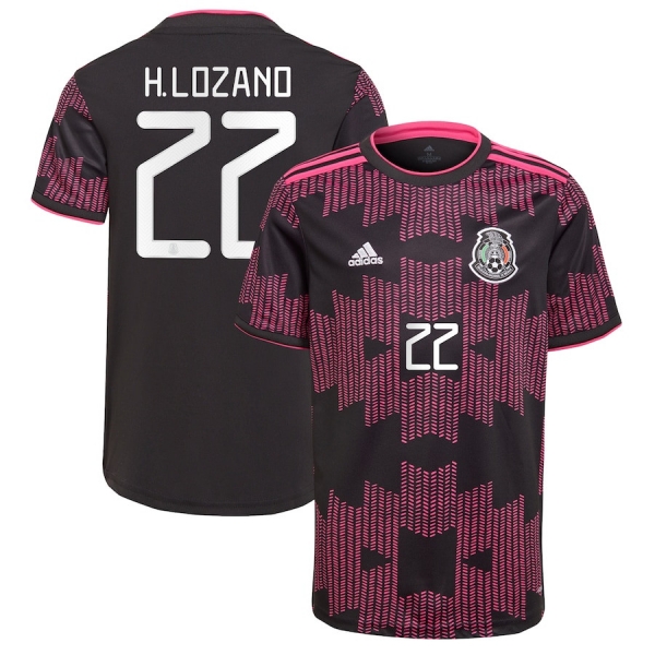 Hirving Lozano #22 Mexico National Team 2022 Qatar World Cup Rosa Mexicano Jersey - Black