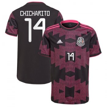 Chicharito #14 Mexico National Team 2022 Qatar World Cup Rosa Mexicano Jersey - Black