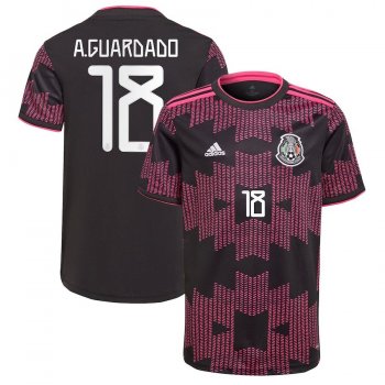 Andrés Guardado #18 Mexico National Team 2022 Qatar World Cup Rosa Mexicano Jersey - Black