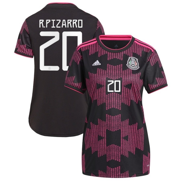 Women Rodolfo Pizarro #20 Mexico National Team 2022 Qatar World Cup Rosa Mexicano Jersey - Black