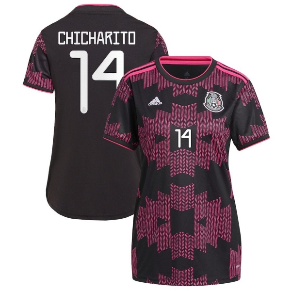 Women Chicharito #14 Mexico National Team 2022 Qatar World Cup Rosa Mexicano Jersey - Black