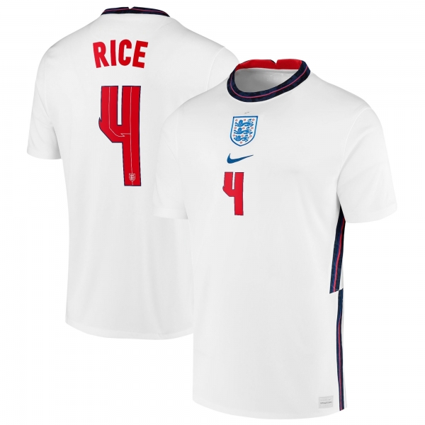 England National Team 2022 Qatar World Cup Rice #4 White Home Men Jersey