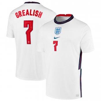 England National Team 2022 Qatar World Cup Grealish #7 White Home Men Jersey