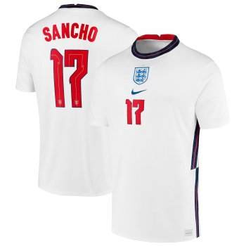 England National Team 2022 Qatar World Cup Sancho #17 White Home Men Jersey