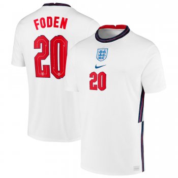 England National Team 2022 Qatar World Cup Foden #20 White Home Men Jersey