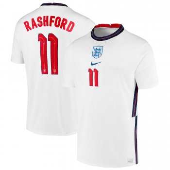 England National Team 2022 Qatar World Cup Rashford #11 White Home Men Jersey