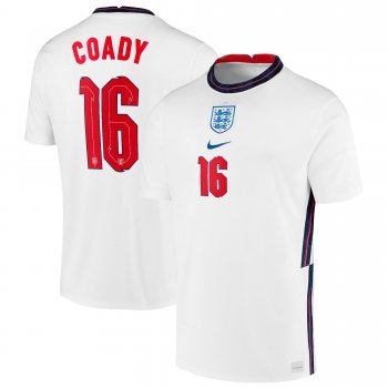 England National Team 2022 Qatar World Cup Coady #16 White Home Men Jersey