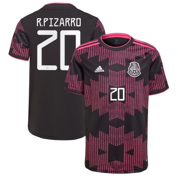 Rodolfo Pizarro #20 Mexico National Team 2022 Qatar World Cup Rosa Mexicano Jersey - Black