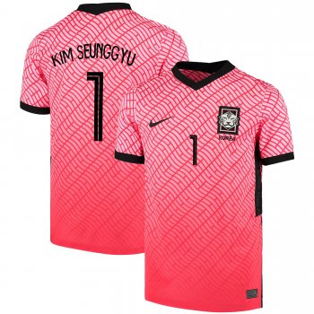 South Korean National Team 2022 Qatar World Cup Kim Seung-gyu #1 Pink- Red Home Men Jersey