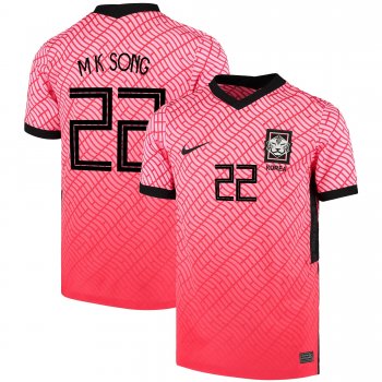 South Korean National Team 2022 Qatar World Cup Song Min-kyu #22 Pink-Red Home Men Jersey