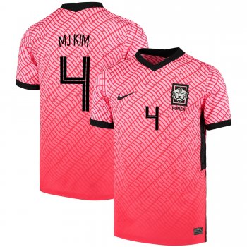 South Korean National Team 2022 Qatar World Cup Kim Min-jae #4 Pink- Red Home Men Jersey