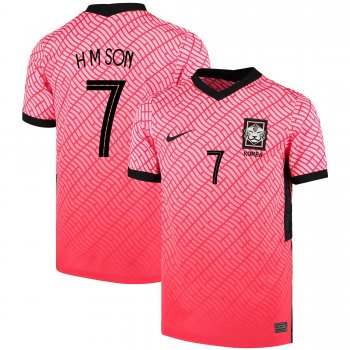 South Korean National Team 2022 Qatar World Cup Son Heung-min #7 Pink-Red Home Men Jersey