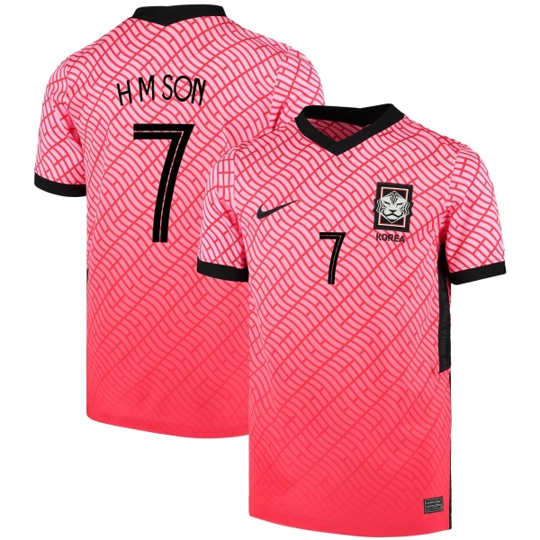 South Korean National Team 2022 Qatar World Cup Son Heung-min #7 Pink-Red Home Men Jersey