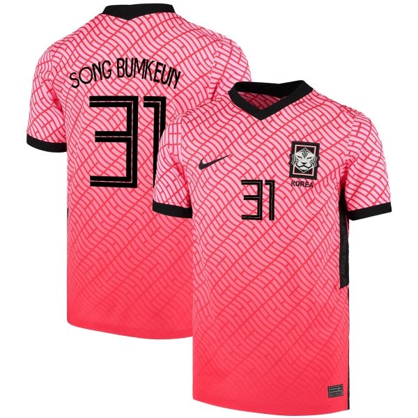 South Korean National Team 2022 Qatar World Cup Song Bum-keun #31 Pink- Red Home Men Jersey