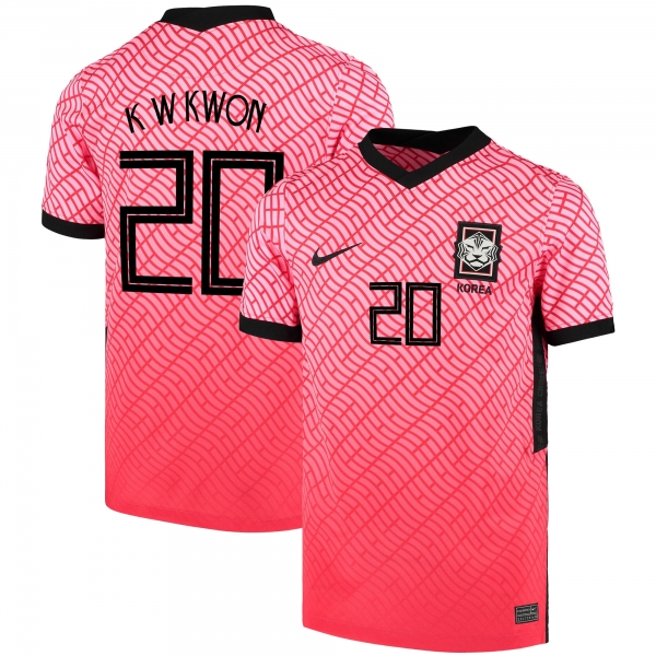 South Korean National Team 2022 Qatar World Cup Kwon Kyung-won #20 Pink- Red Home Men Jersey