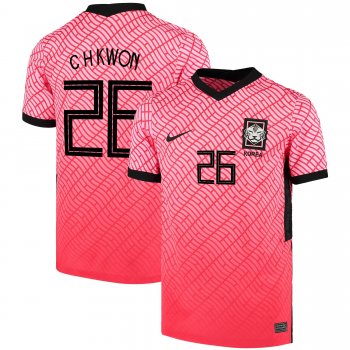 South Korean National Team 2022 Qatar World Cup Kwon Chang-hoon #26 Pink- Red Home Men Jersey