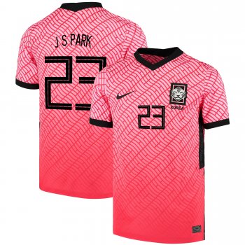 South Korean National Team 2022 Qatar World Cup Park Ji-soo #23 Pink- Red Home Men Jersey